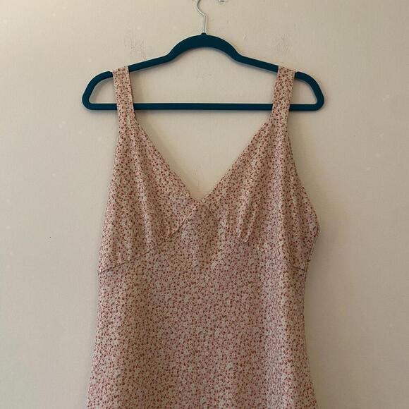 CHARLIE HOLIDAY peach and brown floral midi dress - Picture 5 of 6